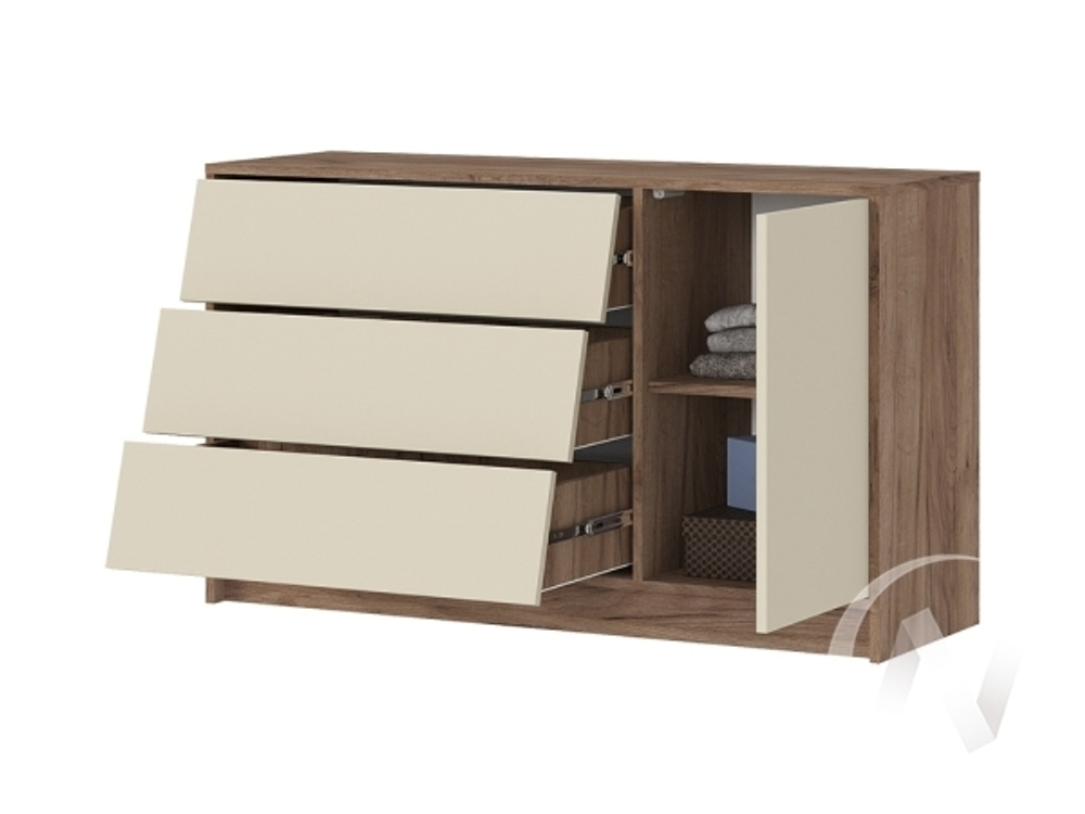 Комод 1200 КМ 01 МС Рейн (дуб крафт табачный/кашемир)
