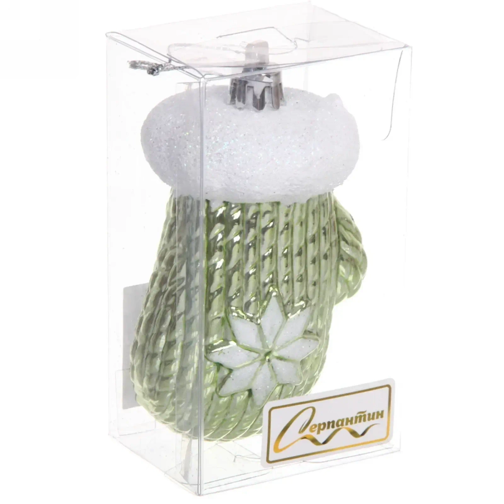 Ёлочная игрушка «Новогодняя варежка» 5*4*10 см, зелёный