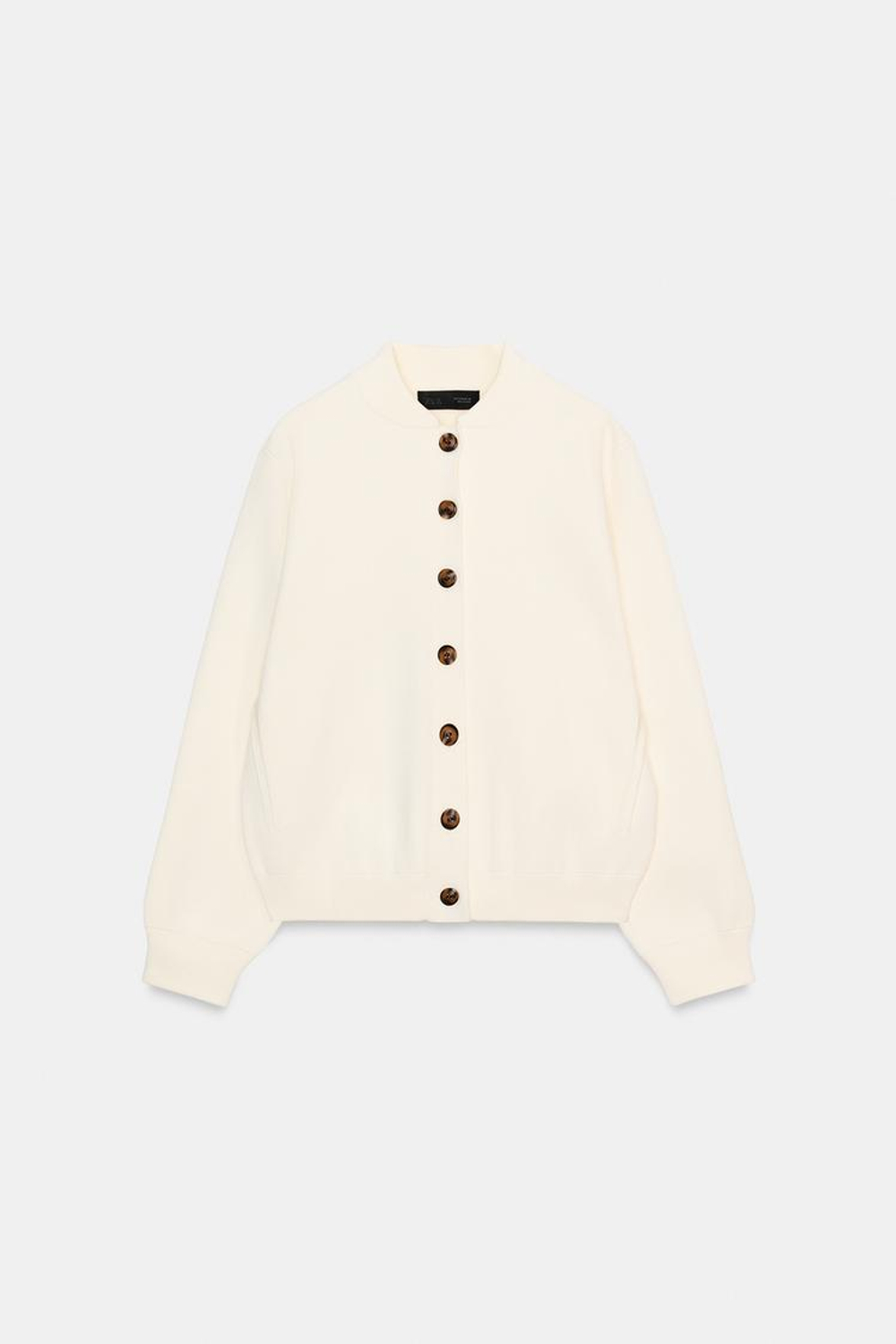 ZARA КАРДИГАН С КОНТРАСТНЫМИ ПУГОВИЦАМИ, ЭКРЮ