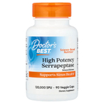 Doctor's Best, высокоэффективная серрапептаза, 90 растительных капсул