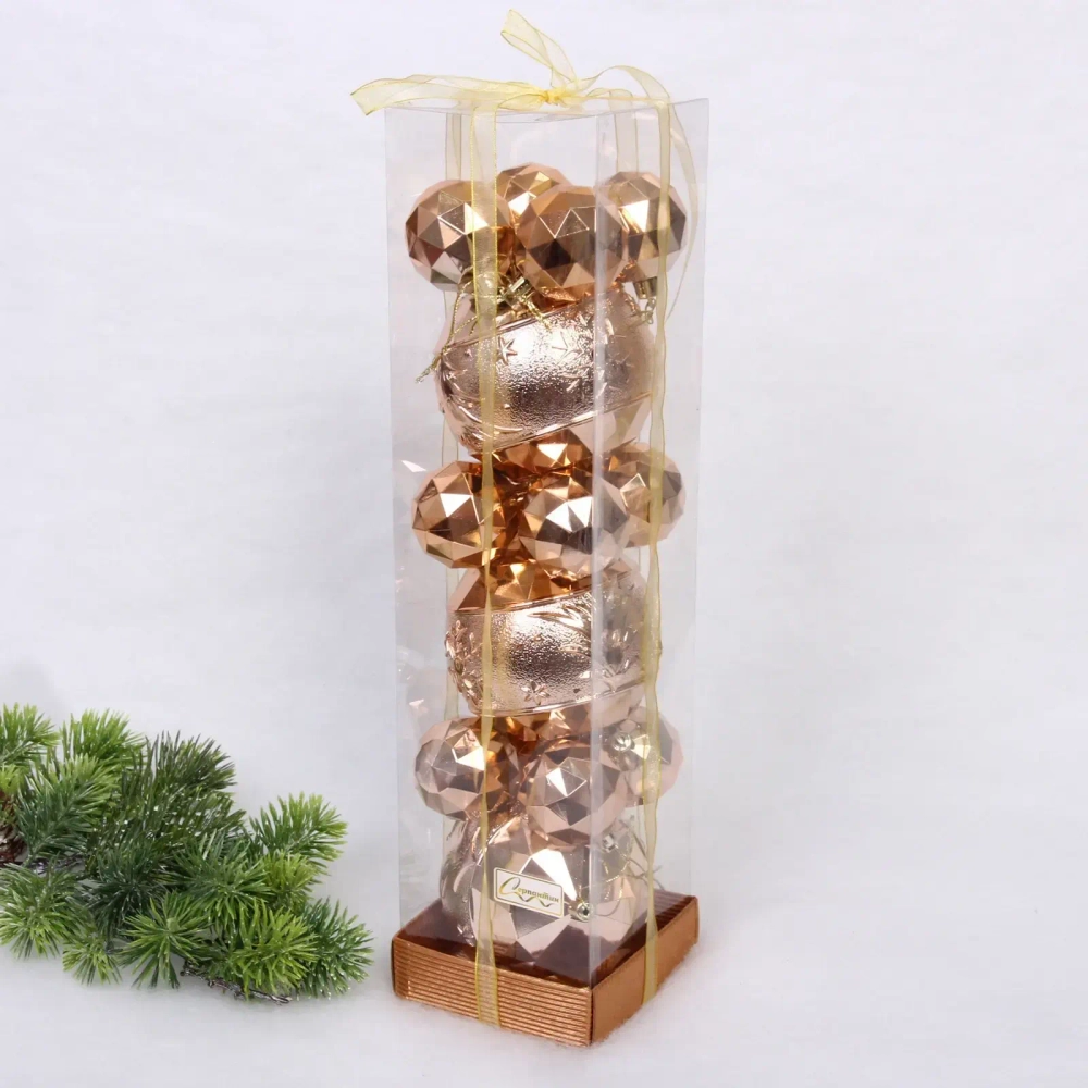 Набор шаров «Miracle» 10 см + 5 см (15 предметов), Шампань