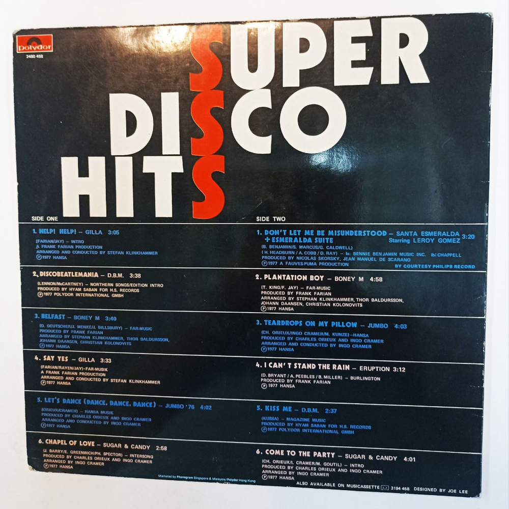 Винтажная виниловая пластинка LP Сборник Super Disco Hits Vol. 1 (Гонконг 1977)