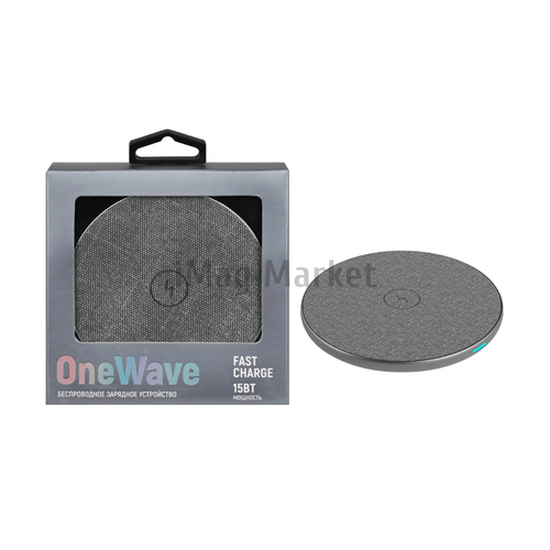Беспроводное зарядное устройство TFN OneWave, 15W, 1.8A + кабель USB - Type-C, 1м, серый