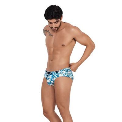 Синие мужские плавки с контрастным принтом Adriel Swimsuit Brief (Размер: L) (Цвет: синий)