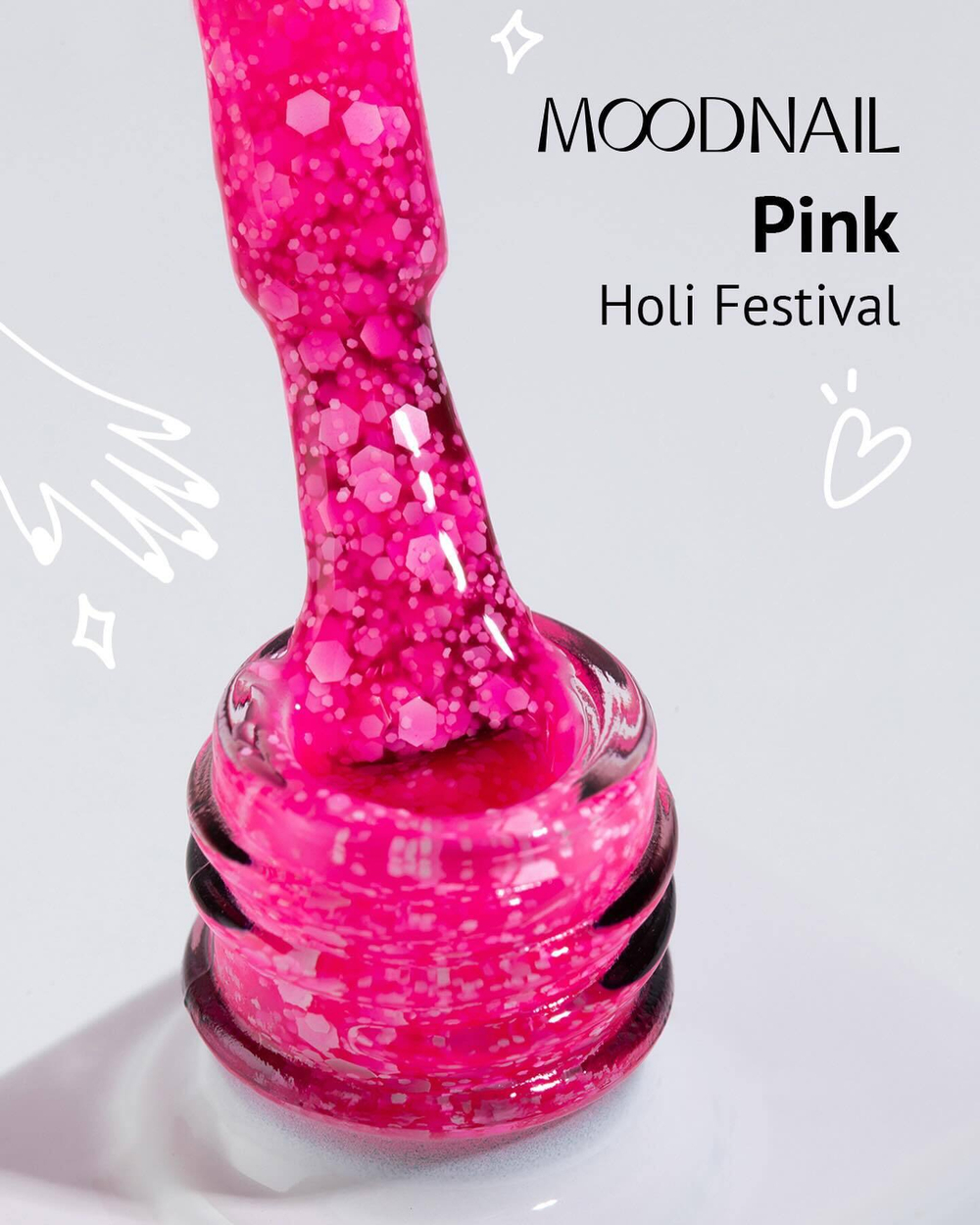 Гель-лак MOODNAIL Holi Festival Pink, 10г