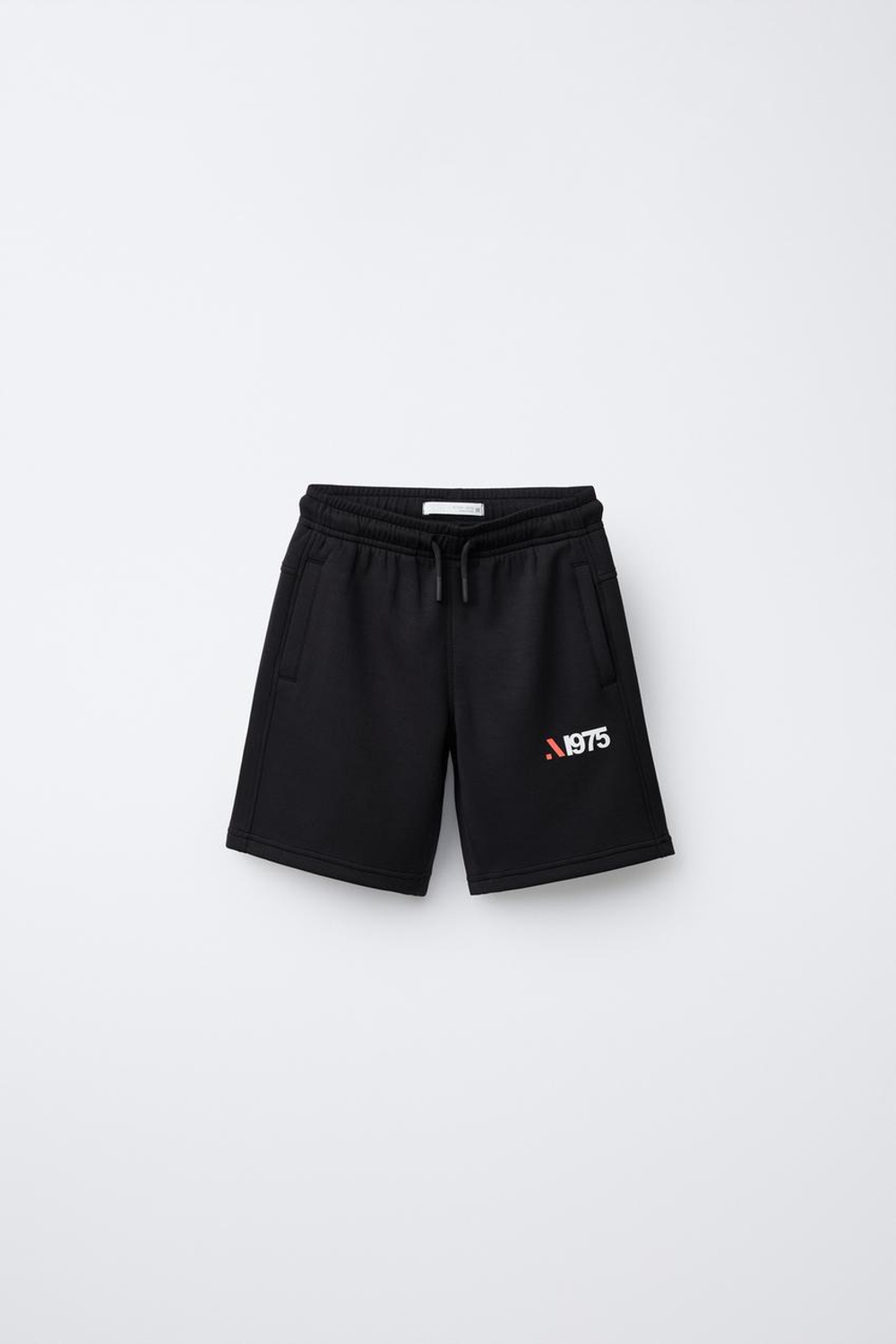 ZARA СПОРТИВНЫЕ ШОРТЫ ИЗ МОДАЛА, ЧЕРНЫЙ