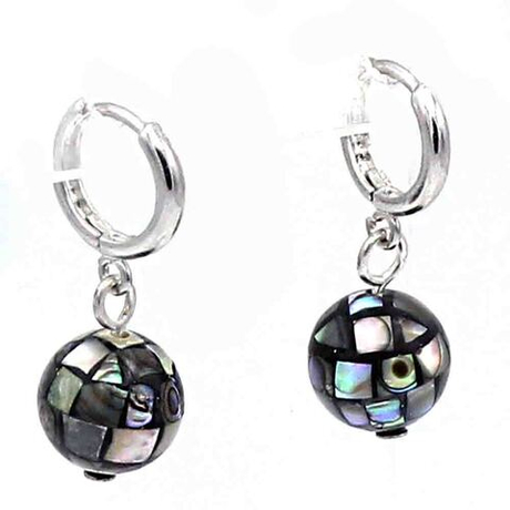 Серьги "Раут 10" перламутр халиотис