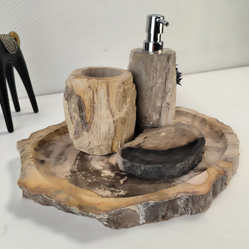 Набор из окаменелого дерева 4 предм Fossil Set NF-62871 поднос 29см*36см