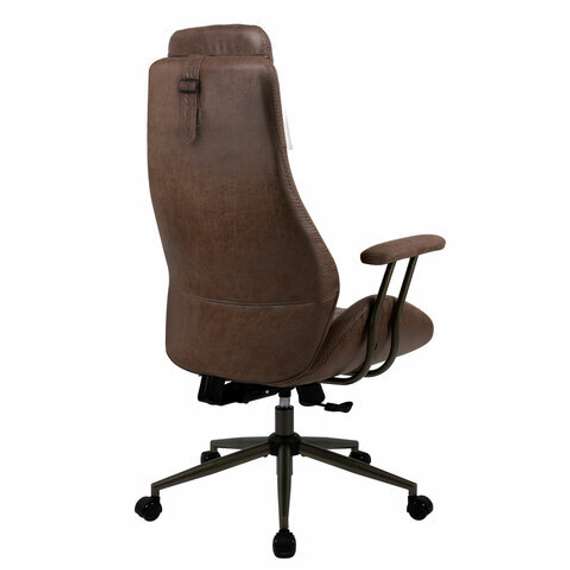Кресло BRABIX PREMIUM &quot;Arizona EX-573&quot;, синхромеханизм, искусственная замша, коричневый, 532944