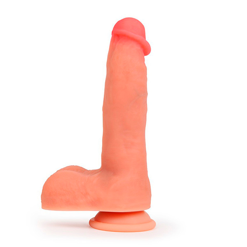 Телесный фаллоимитатор 22см на подошве-присоске Bior Toys Erowoman-Eroman ER-30086