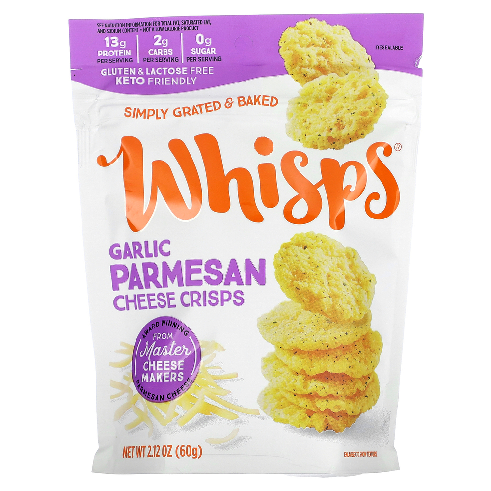 Whisps, Чесночные и сырные чипсы, 60 г (2,12 унции)