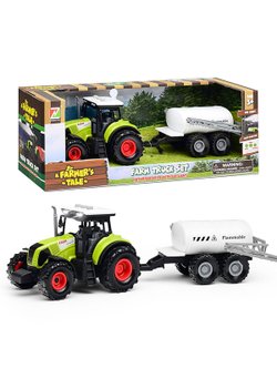 Машинка Трактор с прицепом Фермер со светом и звуком (550-4E)