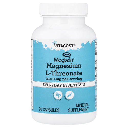 Vitacost, Magtein®, L-треонат магния, 90 капсул (670 мг в 1 капсуле)