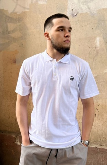 Поло Питерский Щит "Лого" Белый