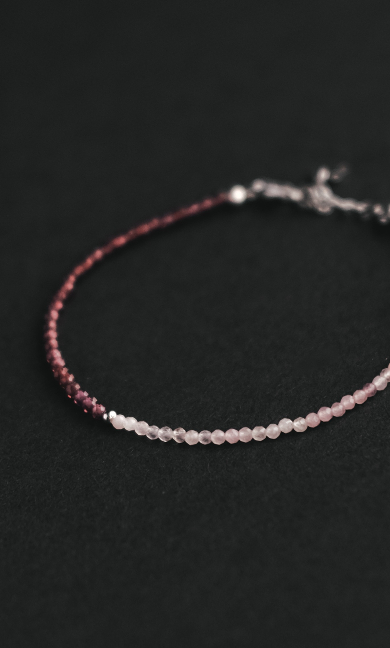 Браслет "Memo Duo" из граната и розового кварца