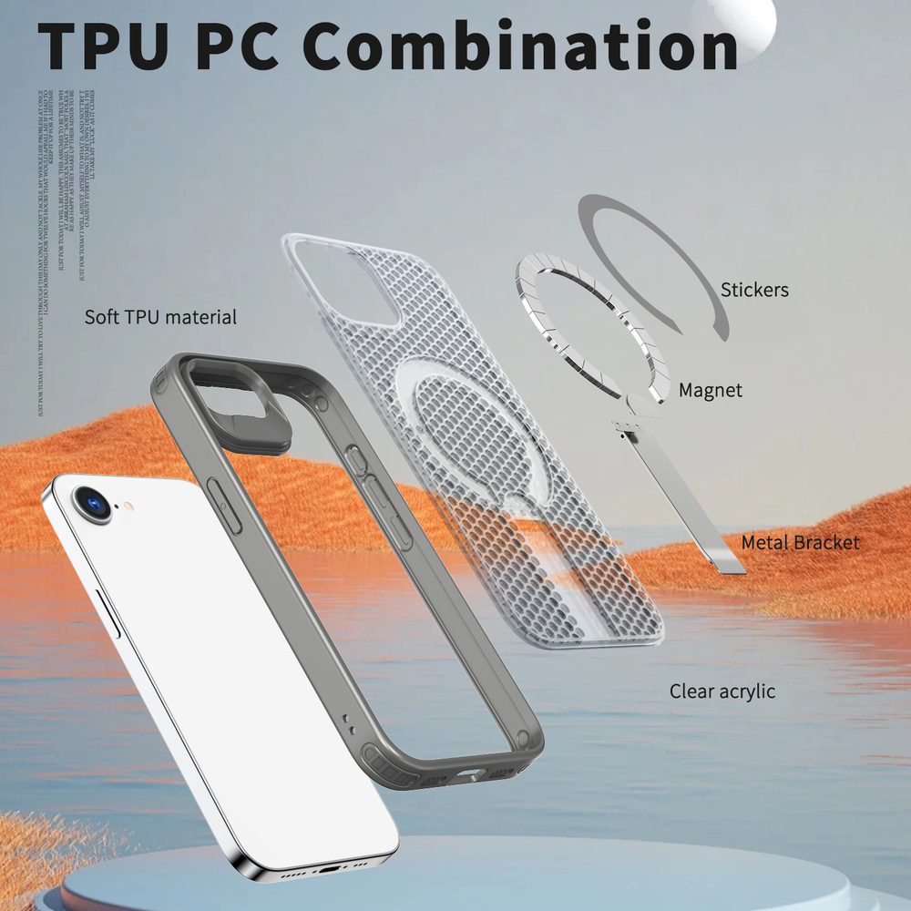 Прозрачный чехол Mesh Pro Magnetic Case для iPhone 16e