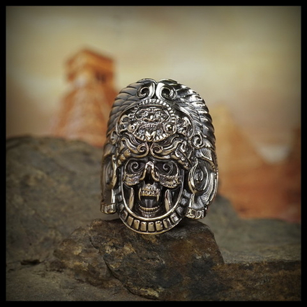 Кольцо "Кукулькан" бронза , патина