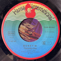 Винтажная виниловая пластинка 7 дюймов (маленькая пластинка) Boney M. Belfast / Plantation Boy (Германия 1977)