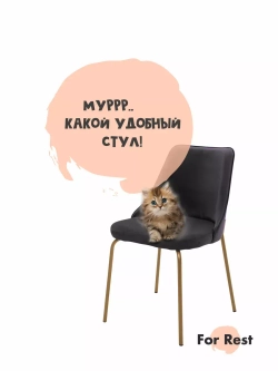 Стул "Флорес" 1 шт. Антивандальная ткань, Золотые ножки