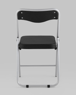 Складной стул Джонни экокожа черный каркас металлик