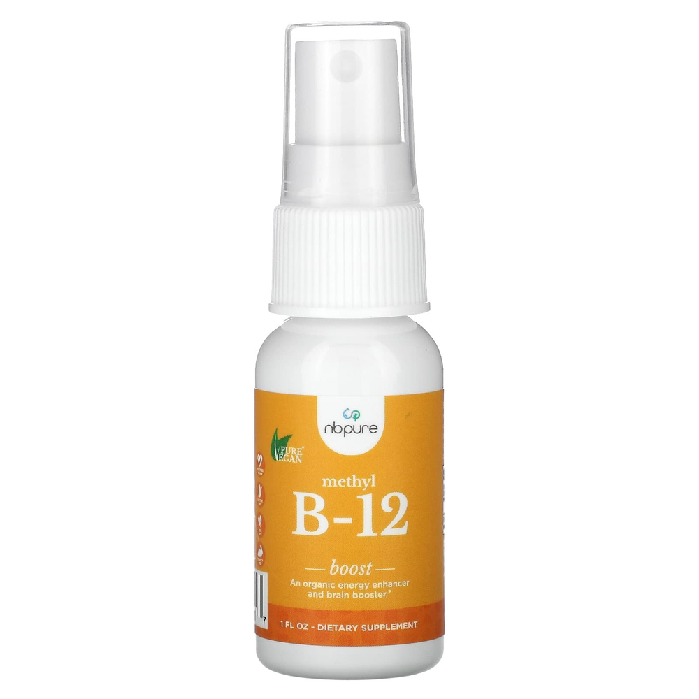 NB Pure, метил B-12, спрей, 500 мкг, 30 мл (1 жидк. унция)