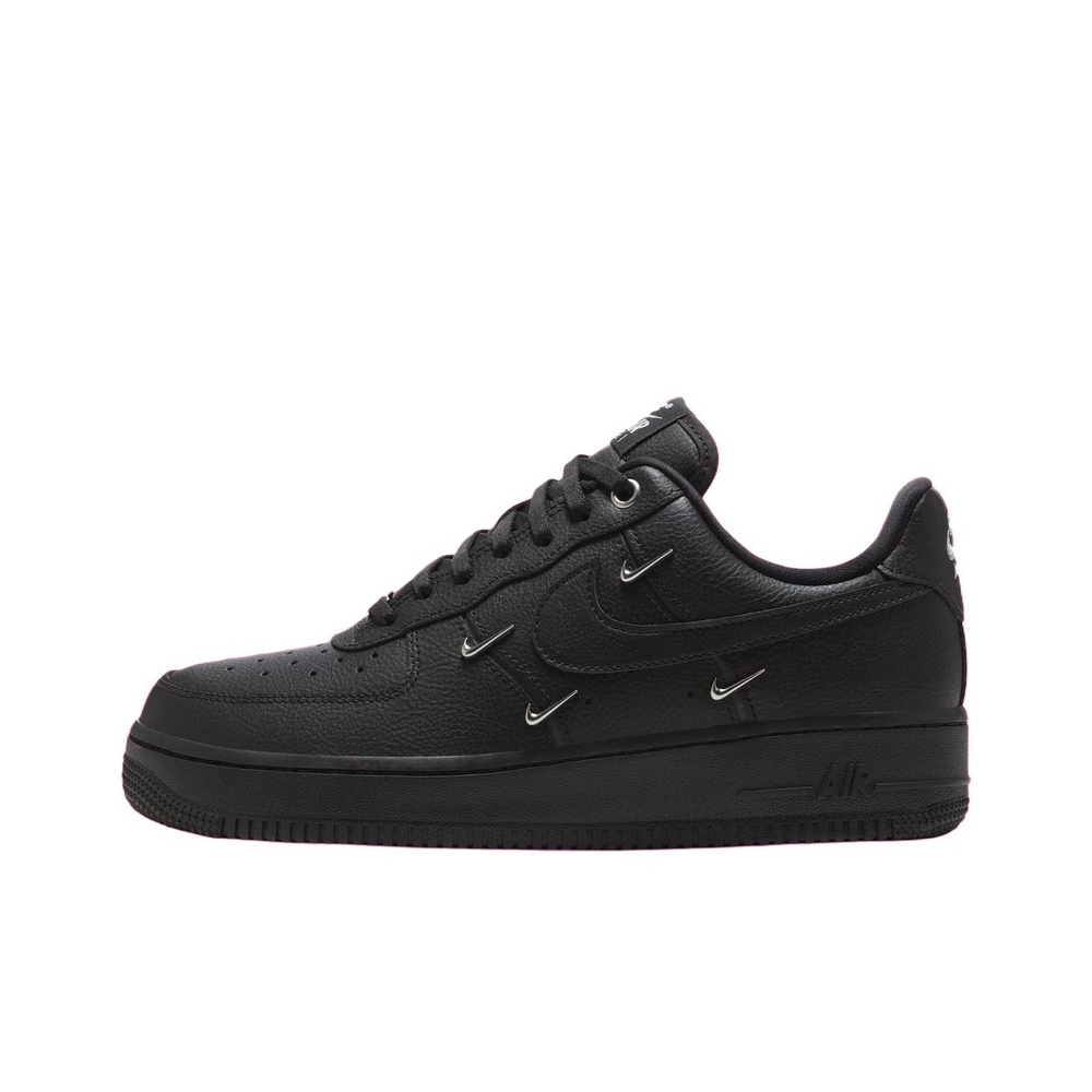 Nike Air Force 1 Low '07 Lx Black Silver Mini Swoosh Women's