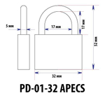 Апекс PD-01-32 (MBC-123) Замок навесной (240,6) (арт. 12759)