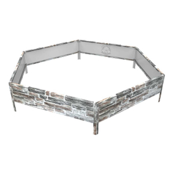 Клумба многоугольная оцинкованная с ножками 1 ярус Камень песчаник