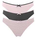 Набор из 3 розово-серых трусиков-слип Olivia (Размер: S) (Цвет: розовый с серым)