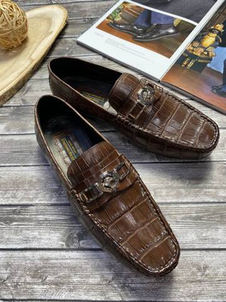 Мокасины Stefano Ricci из кожи крокодила