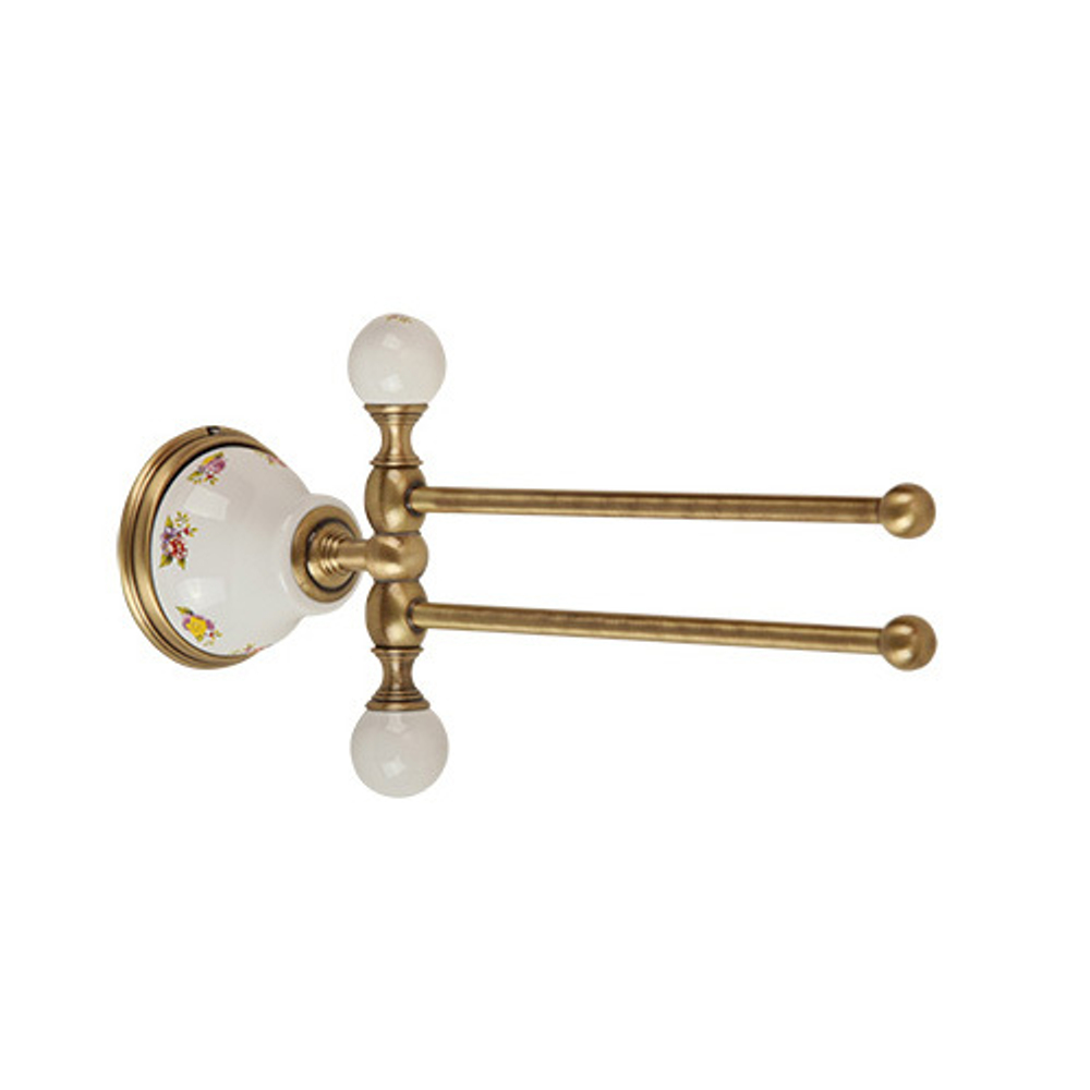 Полотенцедержатель двойной поворотный 20см. Migliore Provance ML.PRO-60.524 керамика с декором