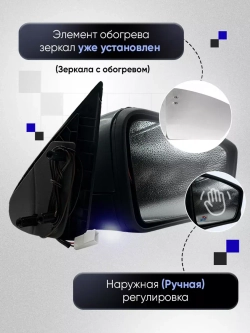 Зеркала Гранта Калина 1, 2 Датсун Наружная регулировка