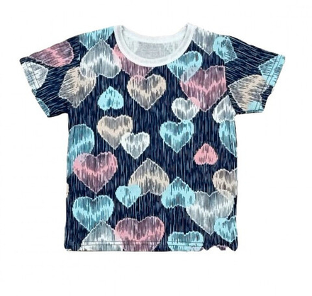 Футболка 411/84 голубые сердца