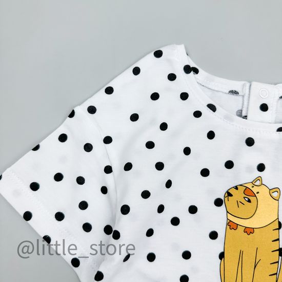 Футболка хлопковая "Горошки" белая