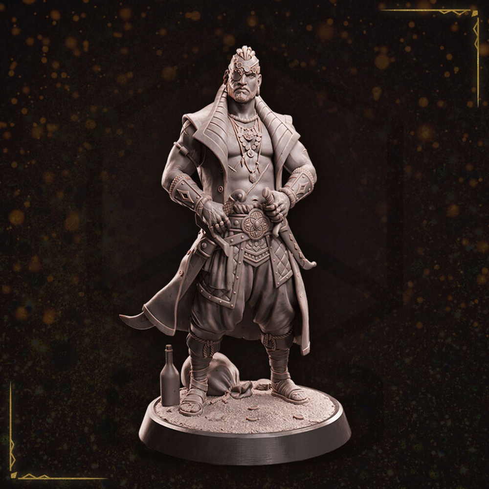 Человек Пират миниатюра для dnd, днд, pathfinder, фентези, Настольная игра, НРИ, Варгейм, РПГ