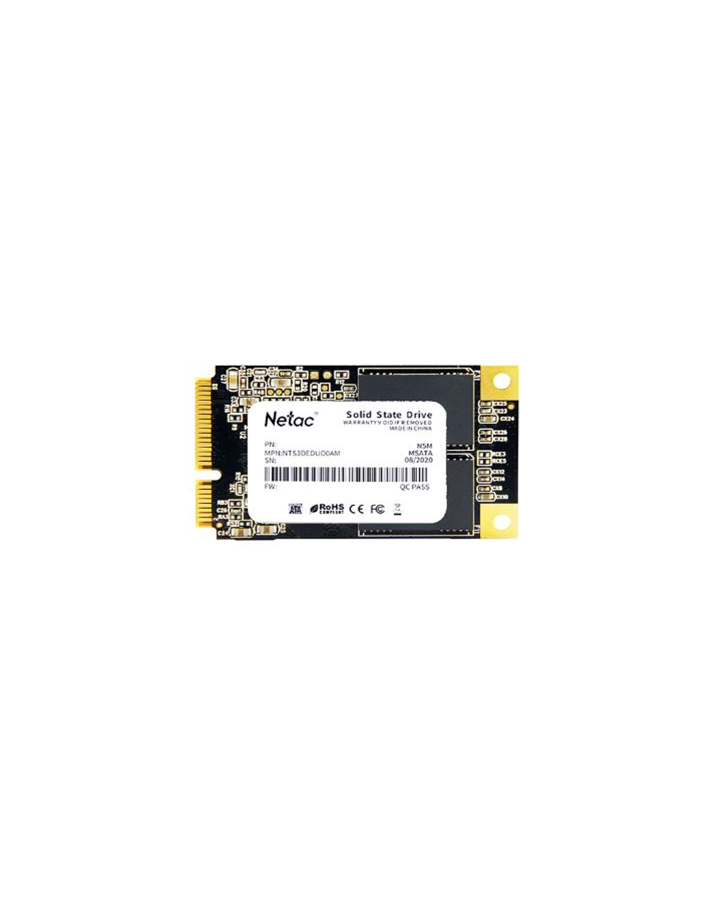Ssd накопитель Netac SSD N5M 2TB mSATA SATAIII 3D NAND, R/W up to 545/500MB/s, TBW 1120TB, 3y wty