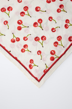 ZARA БАНДАНА С ПРИНТОМ "ВИШНЯ", КРАСНЫЙ