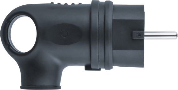 Вилка электрическая Navigator NCA-PLR01 16А IP44 угловая с заземлением каучук черная 37906