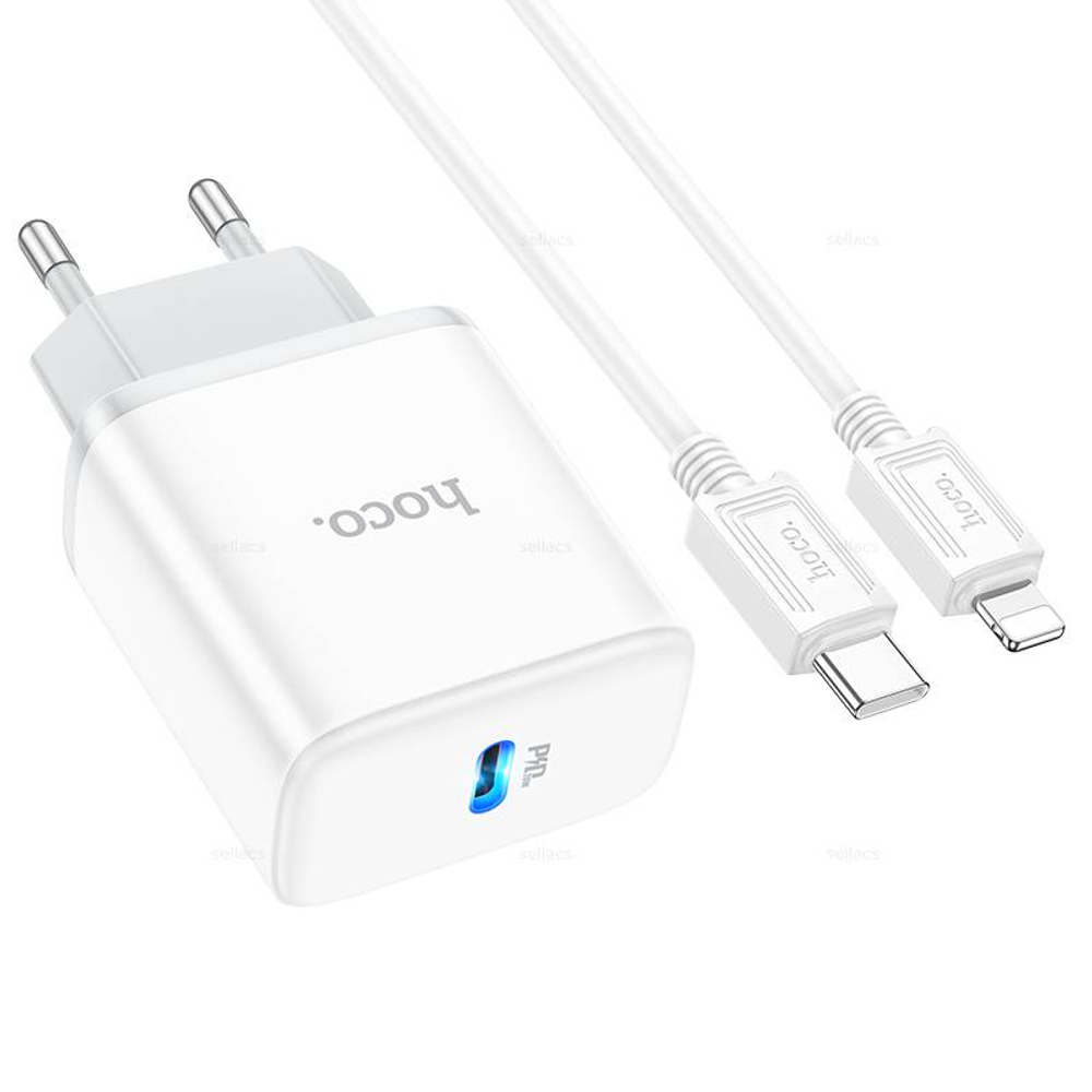 Зарядное устройство на Lightning Hoco C104A 20W PD + QC3.0 (white)