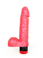 Розовый вибромассажёр в форме фаллоса - 16 см. (Цвет: розовый)