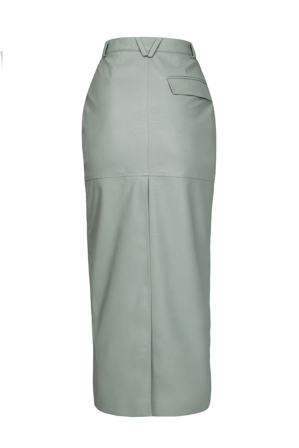 Юбка миди "Leather classic" из экокожи с разрезом