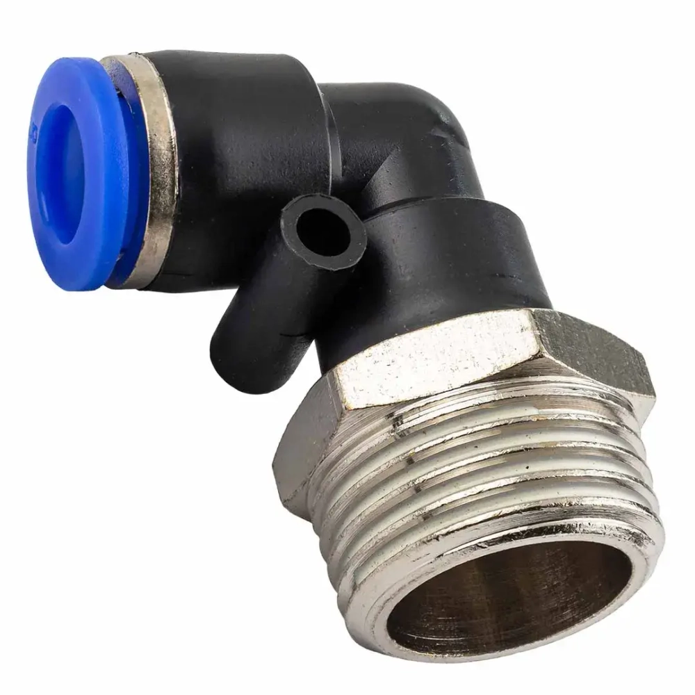 Фитинг угловой для пластиковых трубок 8мм с наружной резьбой 1/2'' Forsage F-SPL08-04