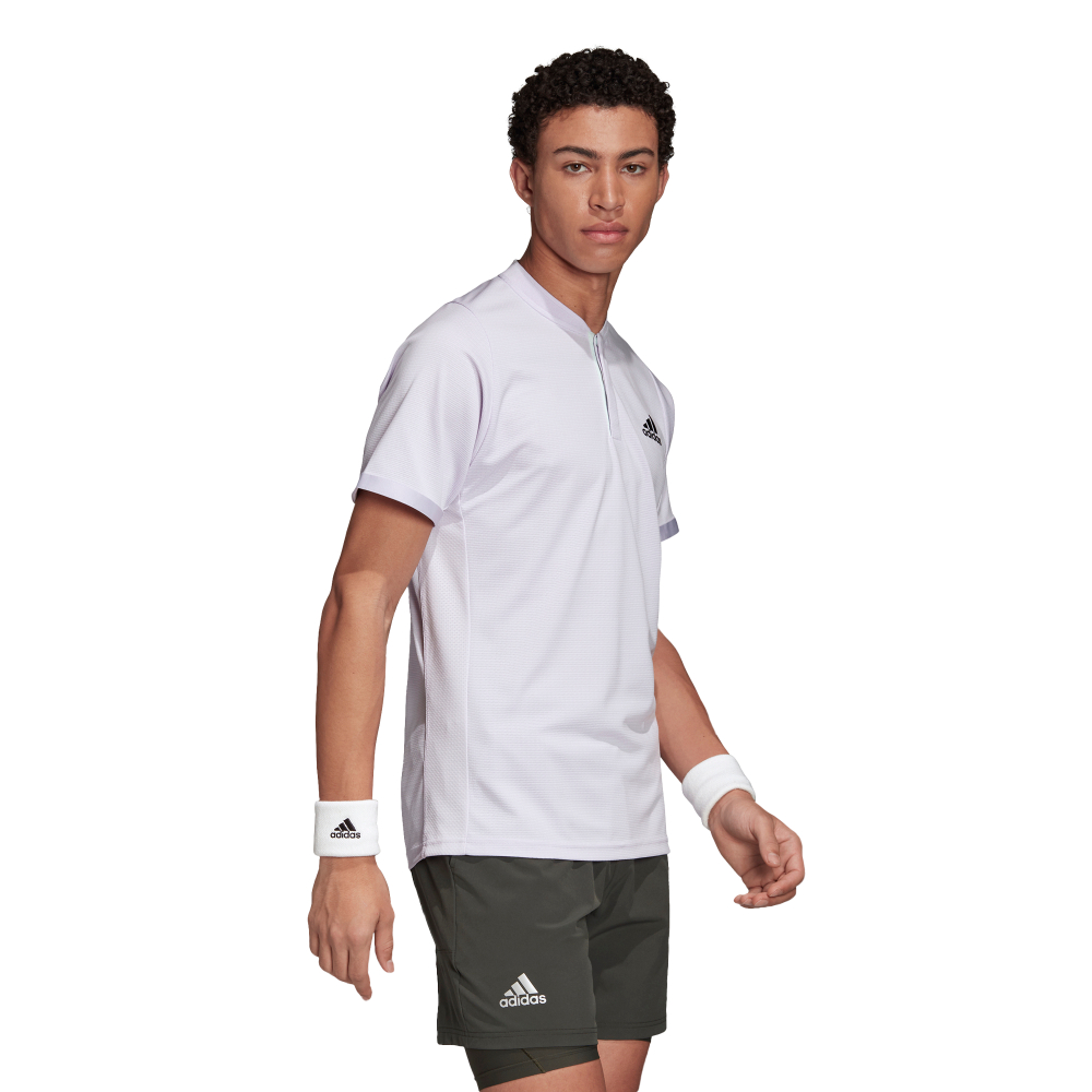 Мужское поло теннисное Adidas Freelift Polo Heat Ready - purple tint/legend earth