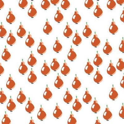 Красные груши на белом динамичный узор