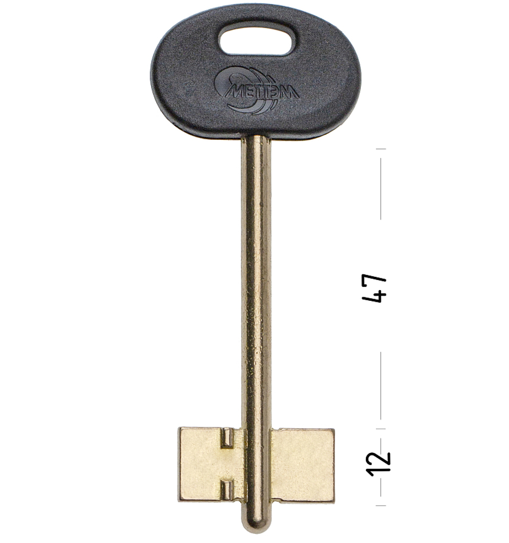 Заготовка сувальдного ключа 14191 МЕТТЭМ-2 MET2DP (08ПЛ) (желтый)