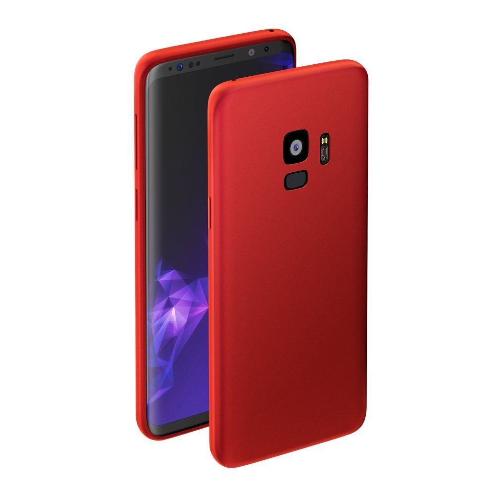 Чехол Case Silk для Samsung Galaxy S9, красный металлик, Deppa