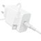 Adapter СЗУ (Сетевое зарядное устройство) BOROFONE BA107A с кабелем Type-C - Type-C, 30W, 1 USB Type C, PD30W, QC3.0, длина 1 метр, цвет белый