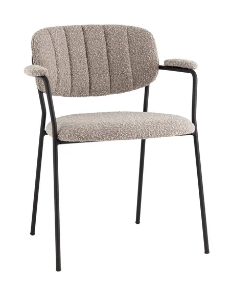 Стул Carol с подлокотниками, серое букле