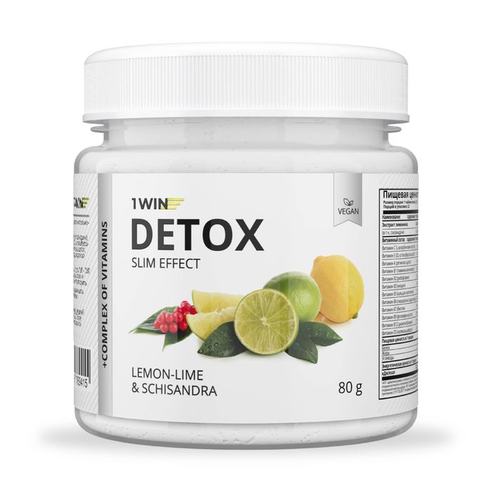 Детокс &quot;Лимон-Лайм&quot;, Detox Lemon-Lime + Schisandra, 1Win, 80 г