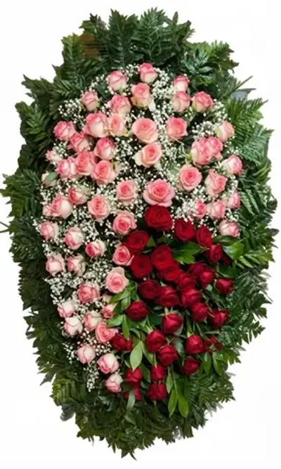 Траурный венок из живых цветов №47